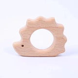 2Pcs Animal Beech Wood Baby Molar Toys DIY Craft Hanging Tag
