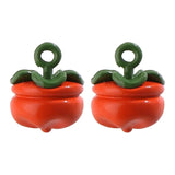 Persimmon Double Alloy Fruit Pendant DIY Accessories