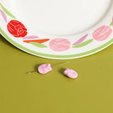 4pcs Czech Glass Vintage Tulip Flower Beads DIY Earrings Hairpin Accessory