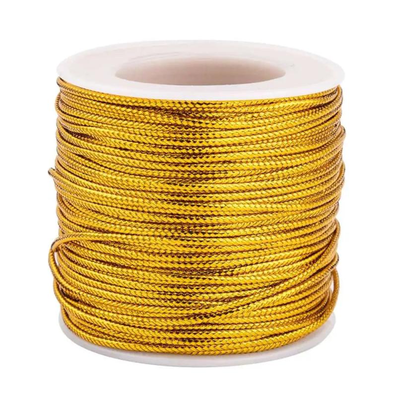 100m Metallic Cords Threads for DIY Bracelet Crafts - 1mm Jewelry Braided Thread
