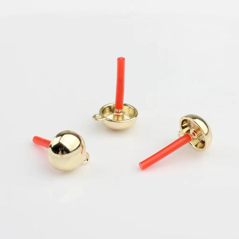 10pcs DIY Round Earrings Connecotors Stud Earrings Base for Jewelry Making