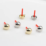 10pcs DIY Round Earrings Connecotors Stud Earrings Base for Jewelry Making