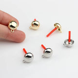 10pcs DIY Round Earrings Connecotors Stud Earrings Base for Jewelry Making
