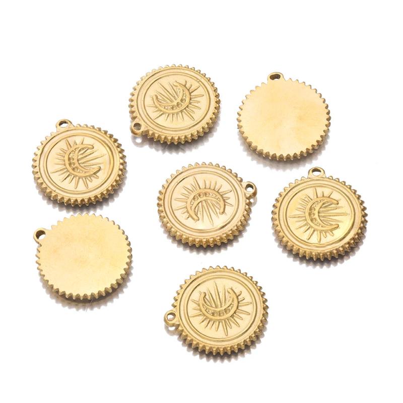 5pcs Stainless Steel Moon Charms Pendant DIY Jewelry Making