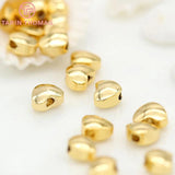 20PCS 4.6x5.6MM 24K Plated Brass Heart Beads for DIY Bracelets