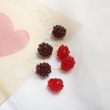 Raspberry Glazed Glass Bead DIY Jewelry Earring Accessories