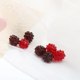 Raspberry Glazed Glass Bead DIY Jewelry Earring Accessories