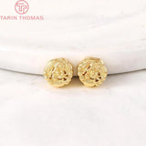 6PCS 4x7.5MM 24K Plated Brass Flower Spacer Beads
