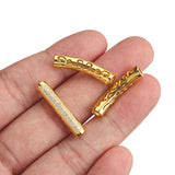 Brass CZ Curved Tube Spacer Beads 3mm Hole Round Leather Cord DIY Jewelry