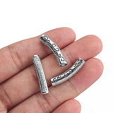 Brass CZ Curved Tube Spacer Beads 3mm Hole Round Leather Cord DIY Jewelry