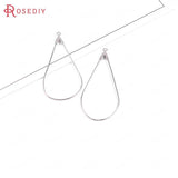 Antique Bronze/Silver Drop Brass Hoop Earrings 20pcs