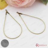 Antique Bronze/Silver Drop Brass Hoop Earrings 20pcs