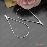 Antique Bronze/Silver Drop Brass Hoop Earrings 20pcs