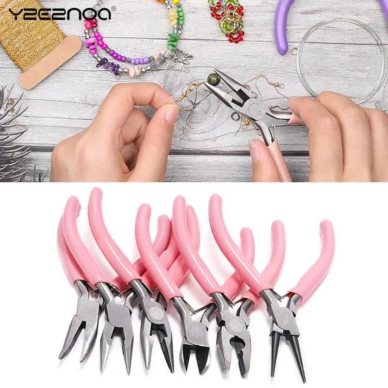 Mini Pliers Diagonal Round Needle Nose Cutter Handcraft Beading Plier