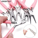 Mini Pliers Diagonal Round Needle Nose Cutter Handcraft Beading Plier