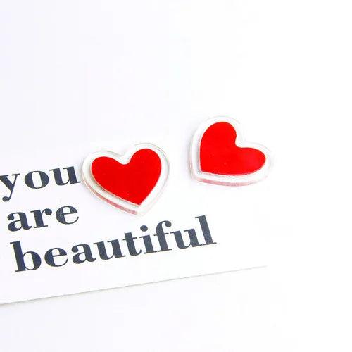 Transparent Acrylic Peach Heart Patch DIY Jewelry Earrings Material