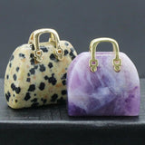 Handbag Shape Stone Ornament Charms Amethysts Rose Quartzs Bead