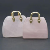 Handbag Shape Stone Ornament Charms Amethysts Rose Quartzs Bead