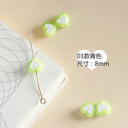Japanese Love Heart Resin Earrings Bracelet DIY Material Accessories