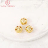 6PCS 9x9MM 24K Brass Hollow Fish Spacer Beads High Jewelry Making Findings