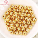 6PCS 9x9MM 24K Brass Hollow Fish Spacer Beads High Jewelry Making Findings
