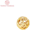 6PCS 9x9MM 24K Brass Hollow Fish Spacer Beads High Jewelry Making Findings
