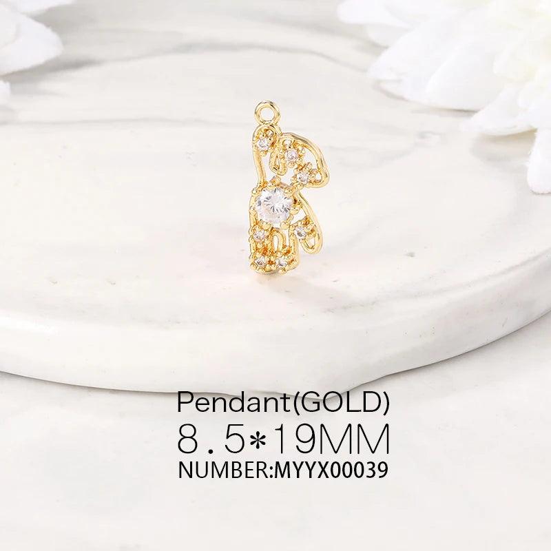 Brass Bear Charms Pendants for Jewelry Making