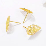 Brass Oval Stud Earrings, S925 Silver Pin, Jewelry Making Supplies