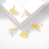 Brass Oval Stud Earrings, S925 Silver Pin, Jewelry Making Supplies