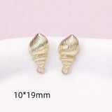 4 Pcs 14k Copper Clad Shell Conch Earrings DIY Materials