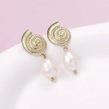 4 Pcs 14k Copper Clad Shell Conch Earrings DIY Materials