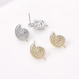 4 Pcs 14k Copper Clad Shell Conch Earrings DIY Materials
