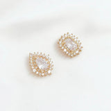 2 Pcs 14K Zircon Square Drop Pendant Brass Accessories