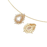 2 Pcs 14K Zircon Square Drop Pendant Brass Accessories
