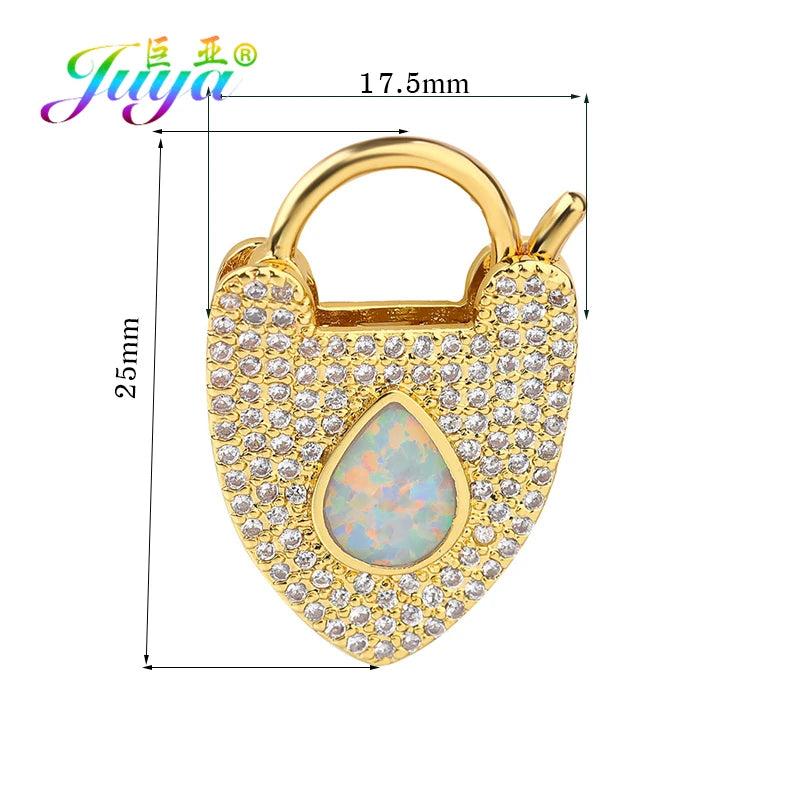 DIY Heart Pendant Locks Metal Clasps for Needlework Jewelry Making