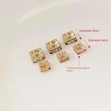 10Pcs 6-8mm Square Rhinestone Crystal Beads for Jewelry Making