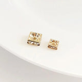 10Pcs 6-8mm Square Rhinestone Crystal Beads for Jewelry Making
