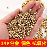 14K Wrapped 18K Beads Loose Beads Round Beads Silver Beads Necklace