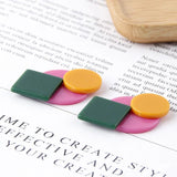 Korea Fruta Geometric Round Square Stitching Earrings DIY Material