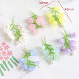 2 Hand-woven Glass Rice Bead Flower Pendant 30 * 49mm