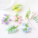 2 Hand-woven Glass Rice Bead Flower Pendant 30 * 49mm