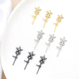 2 Pieces Copper Clad Star Cane with Zircon DIY Jewelry Baroque Pearl Pin