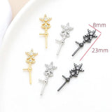2 Pieces Copper Clad Star Cane with Zircon DIY Jewelry Baroque Pearl Pin