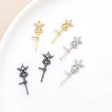 2 Pieces Copper Clad Star Cane with Zircon DIY Jewelry Baroque Pearl Pin