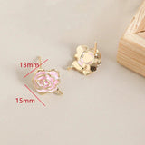Copper Coated Drop Camellia Earrings DIY Jewelry Making Accessory
