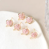 Copper Coated Drop Camellia Earrings DIY Jewelry Making Accessory