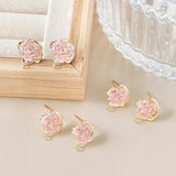 Copper Coated Drop Camellia Earrings DIY Jewelry Making Accessory