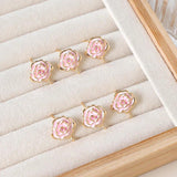 Copper Coated Drop Camellia Earrings DIY Jewelry Making Accessory