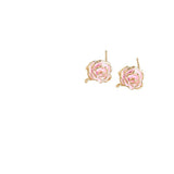 Copper Coated Drop Camellia Earrings DIY Jewelry Making Accessory