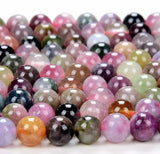 AA Round Tourmaline Gemstone Loose Beads 15''